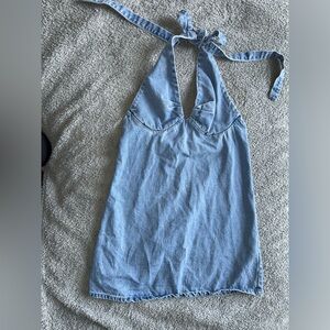 Free People Denim Halter Dress